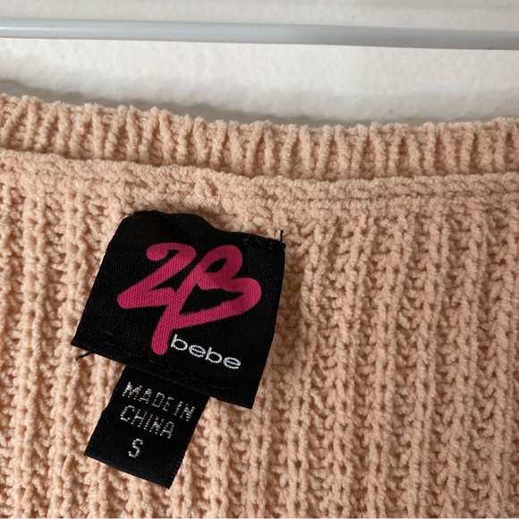 bebe Nude Rose Knit Zipper Sweater - Picture 4 of 6